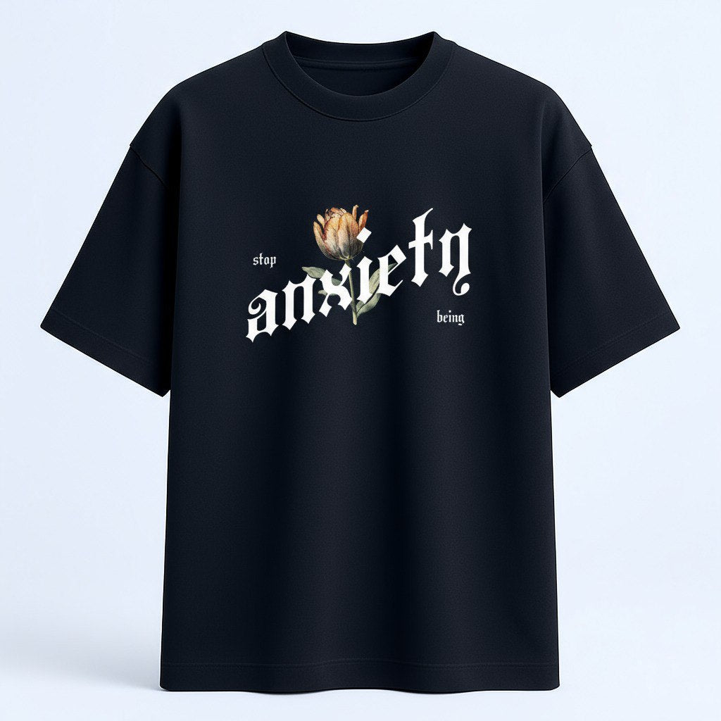 A Black Streetwear T-Shirt – Anxiety & Gods Era Graphic Design