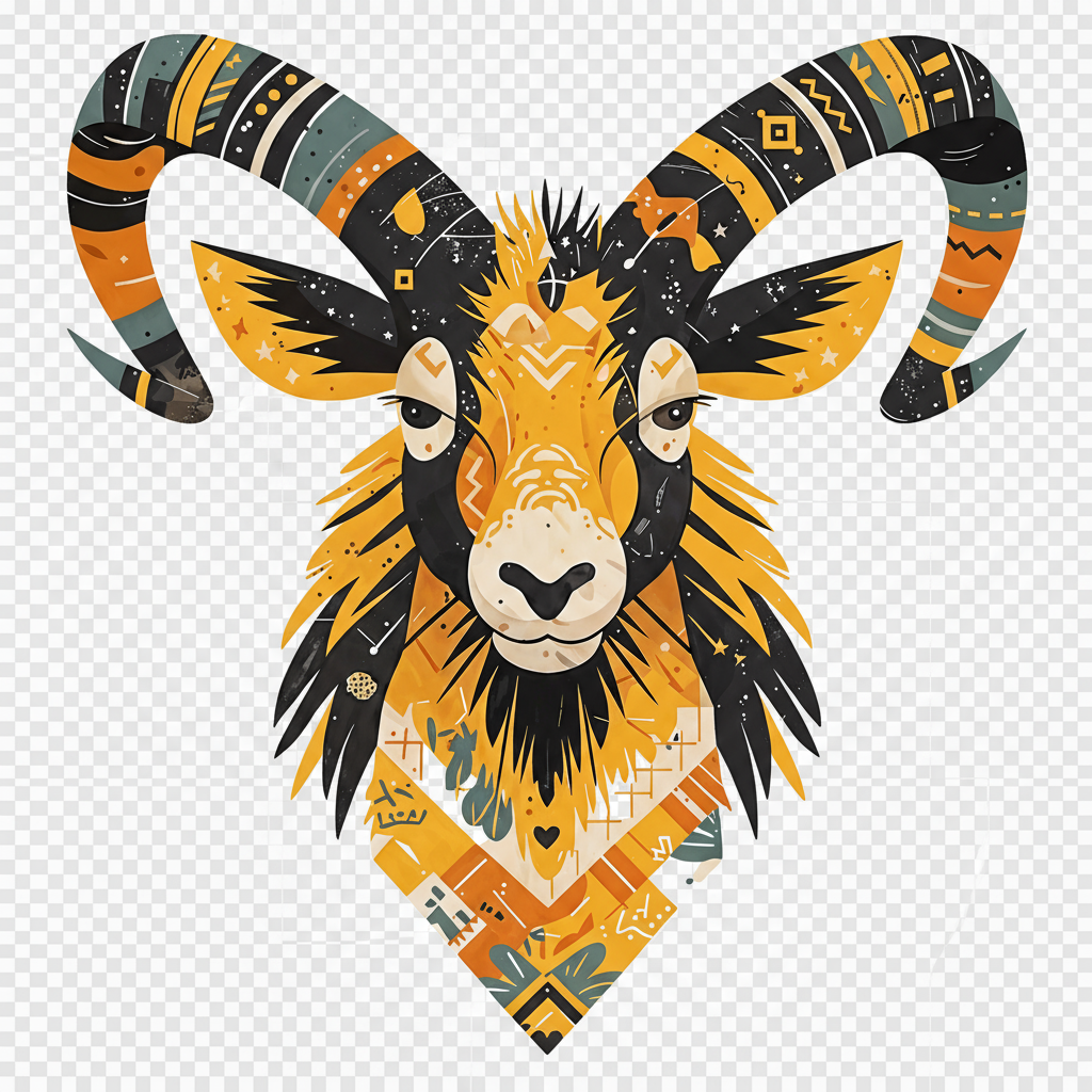 Abstract Himachali Mountain Goat (Khadu) Spirit Design Oversized Tee