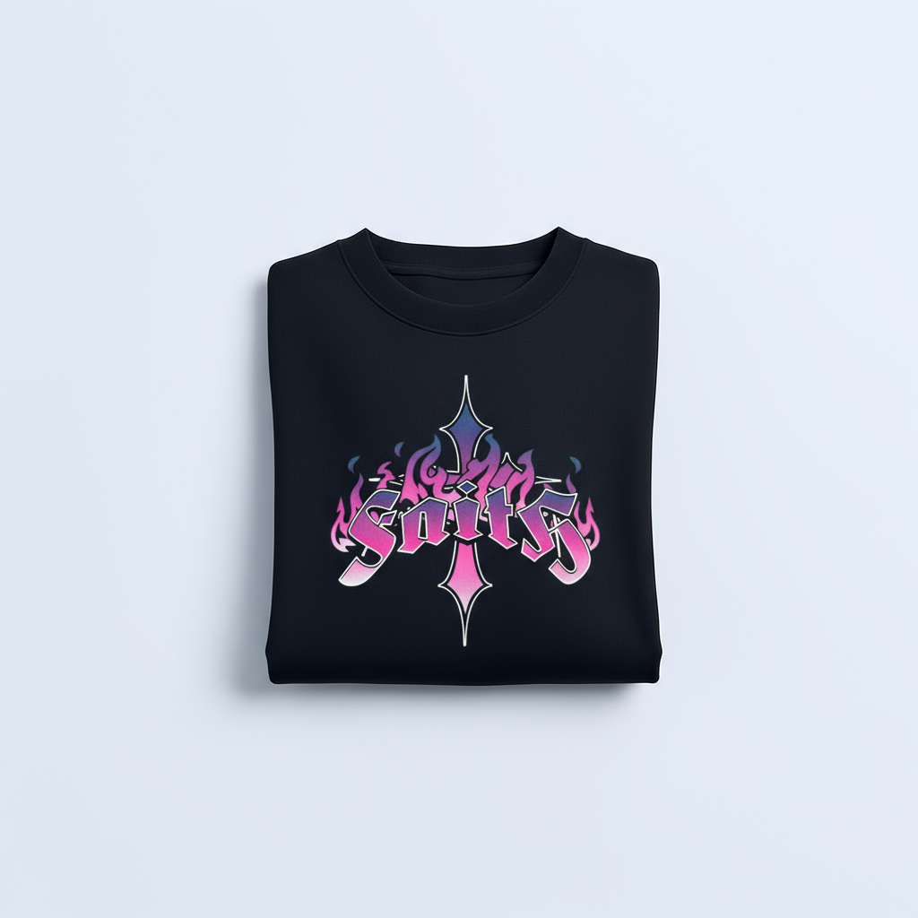 ZEBTION “Rebel & Saint” Oversized Streetwear T-Shirt – Bold Typography & Angelic Artwork