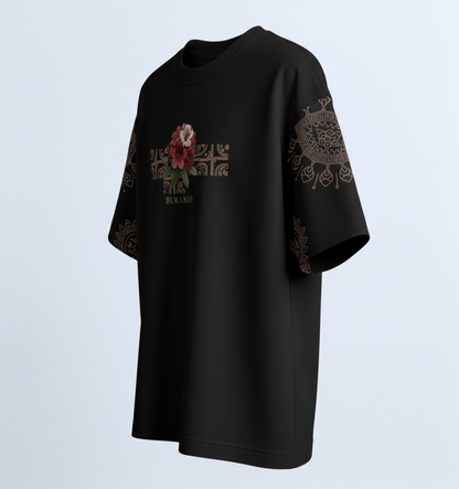 Buransh Blossom – Himachal Soul Graphic Black T-Shirt (Unisex)