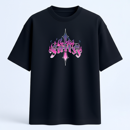 ZEBTION “Rebel & Saint” Oversized Streetwear T-Shirt – Bold Typography & Angelic Artwork
