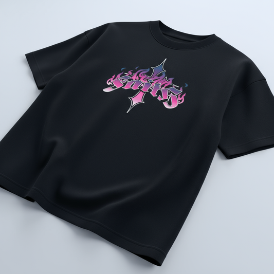 ZEBTION “Rebel & Saint” Oversized Streetwear T-Shirt – Bold Typography & Angelic Artwork